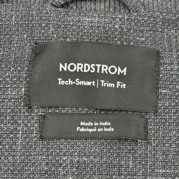 Nordstrom Vest Men's Size M Gray Tech Smart Wool Blend Full Zip Trim Fit Quilted - Picture 4 of 12